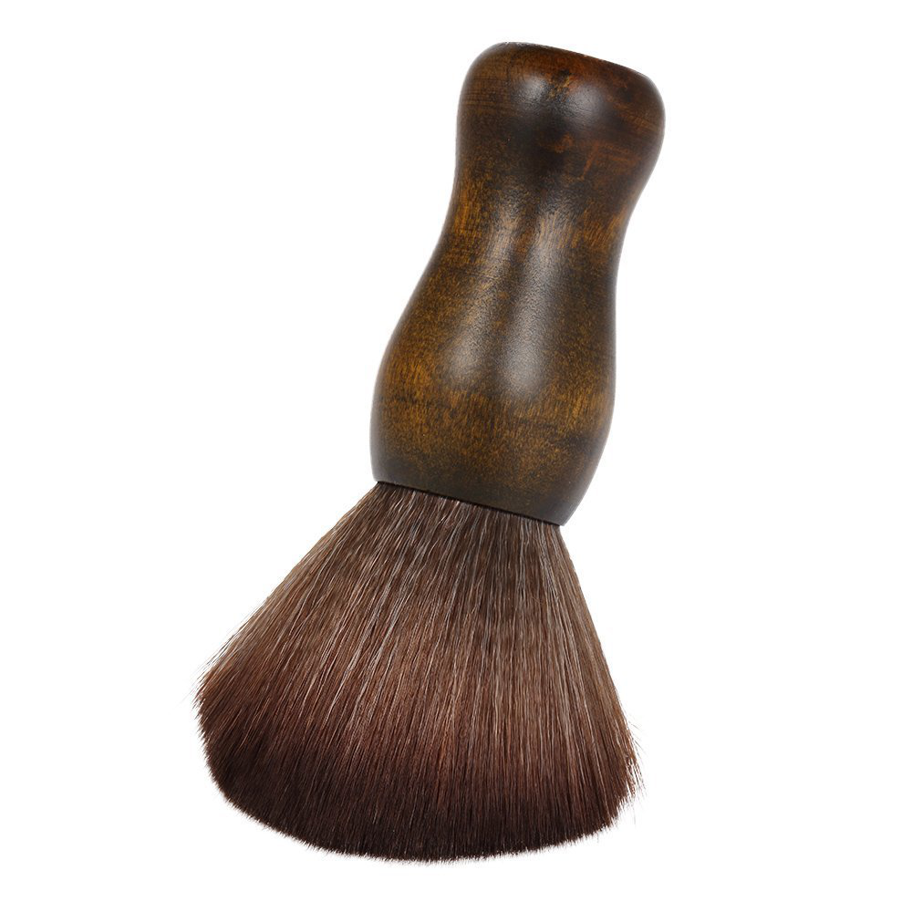 Anself Large Hair Cutting Neck Duster Brush Professional Barber Natural Fiber Wooden Handle Cutting Kits