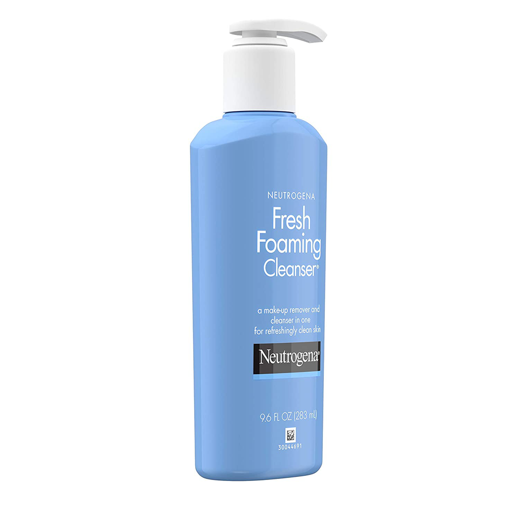 Neutrogena Foaming Facial Cleanser Makeup Remover with Glycerin Oil Soap AlcoholFree Daily Face Wash Removes Dirt Oil Waterproof, NonComedogenic, n.a, fresh, 9.6 Fl O