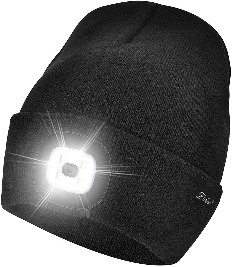 Etsfmoa Unisex Beanie Hat with the Light Gifts for Men Dad Father USB Rechargeable Caps