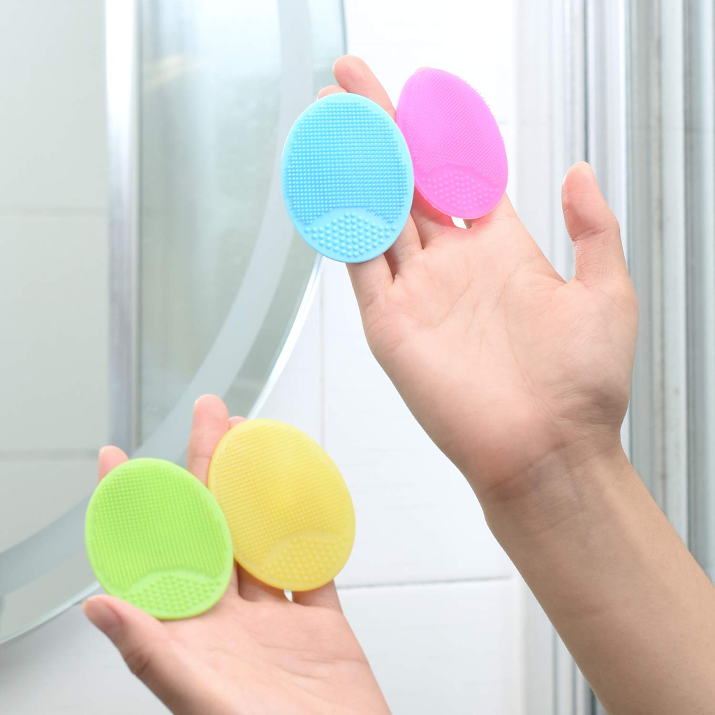 Face Scrubber,2 Pack Soft Silicone Scrubbies Facial Cleansing Pad Face Exfoliator Face Scrub Face Brush Silicone Scrubby for Massage Pore Cleansing Blackhead Removing Exfoliating,Cool Gift for Girl
