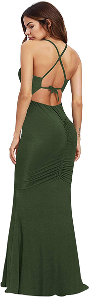 Buy SheIn Women's Strappy Backless Summer Evening Party Maxi Dress