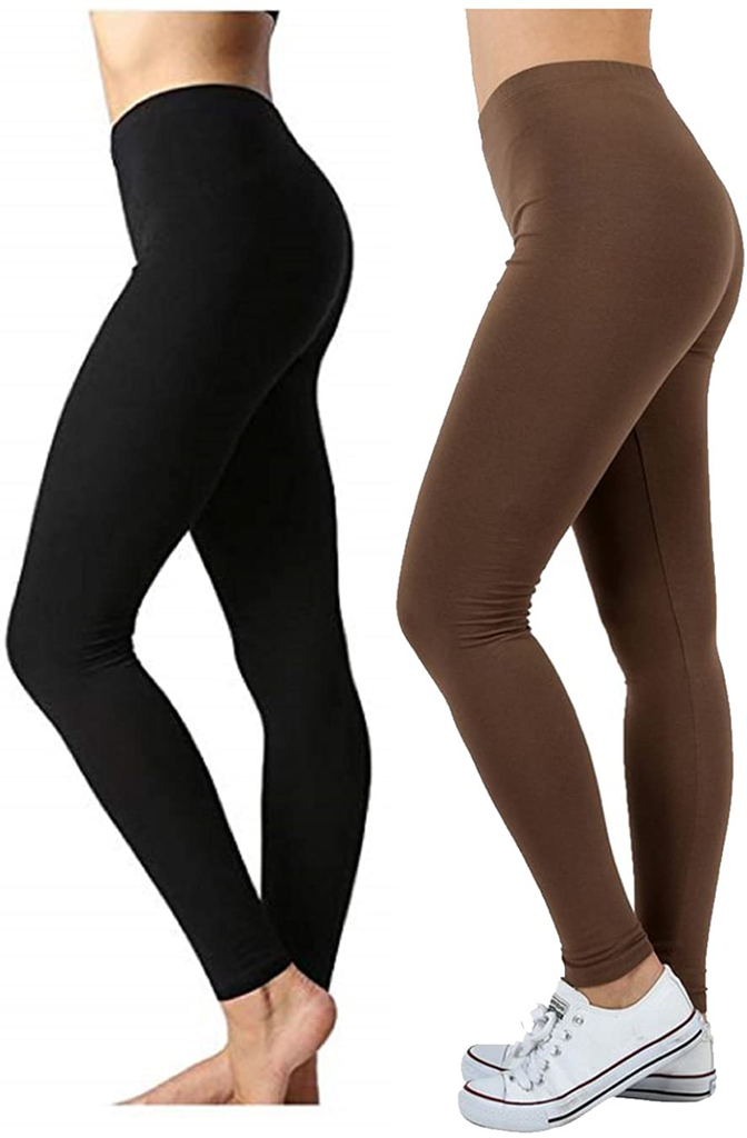 Zenana Outfitters Womens Full Length Cotton Solid Leggings
