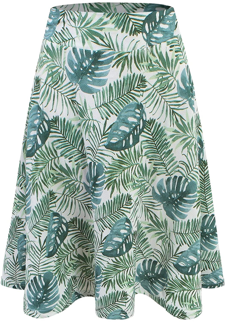 Doublju Womens High Waist Midi A-Line Skirt
