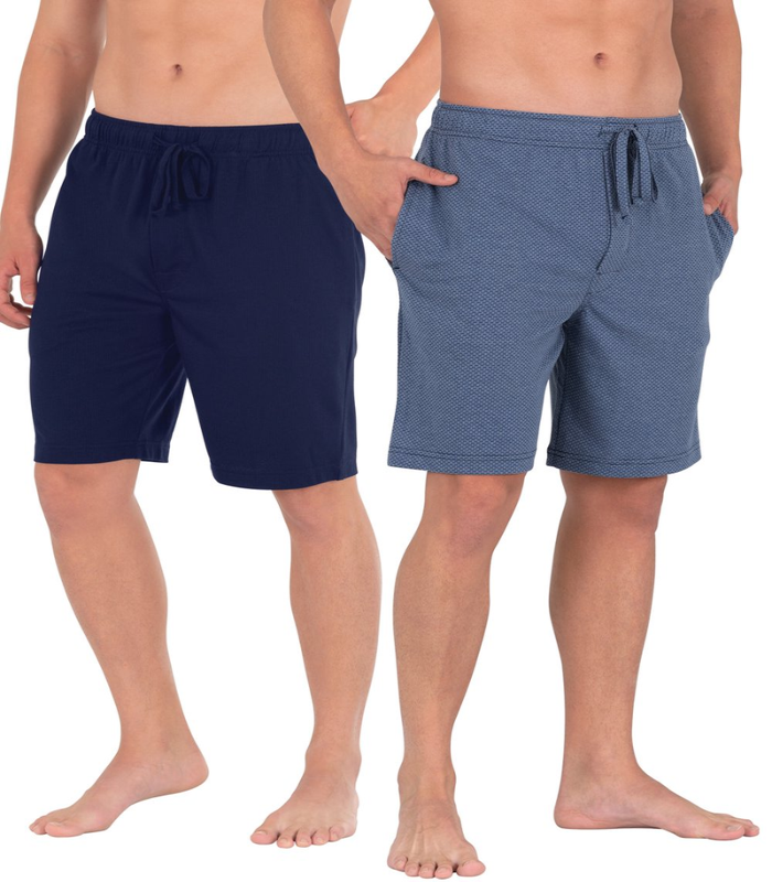Men's 2 Pack Fruit of the Loom Breathable Mesh Knit Sleep Shorts