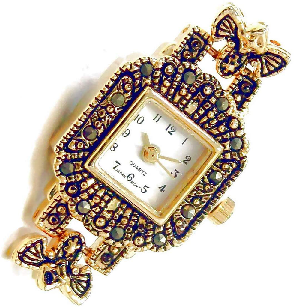 Linpeng Internationa Jewelry Making 18 x 38 mm Antique Gold Watch Face for Crafts, Small
