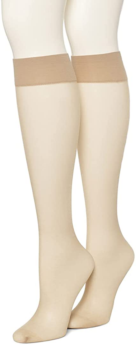 Calze HUE Fashion Sheer Knee Hi Da Donna - Calzini Alti Al Ginocchio Trasparenti Con Fascia Diamantata