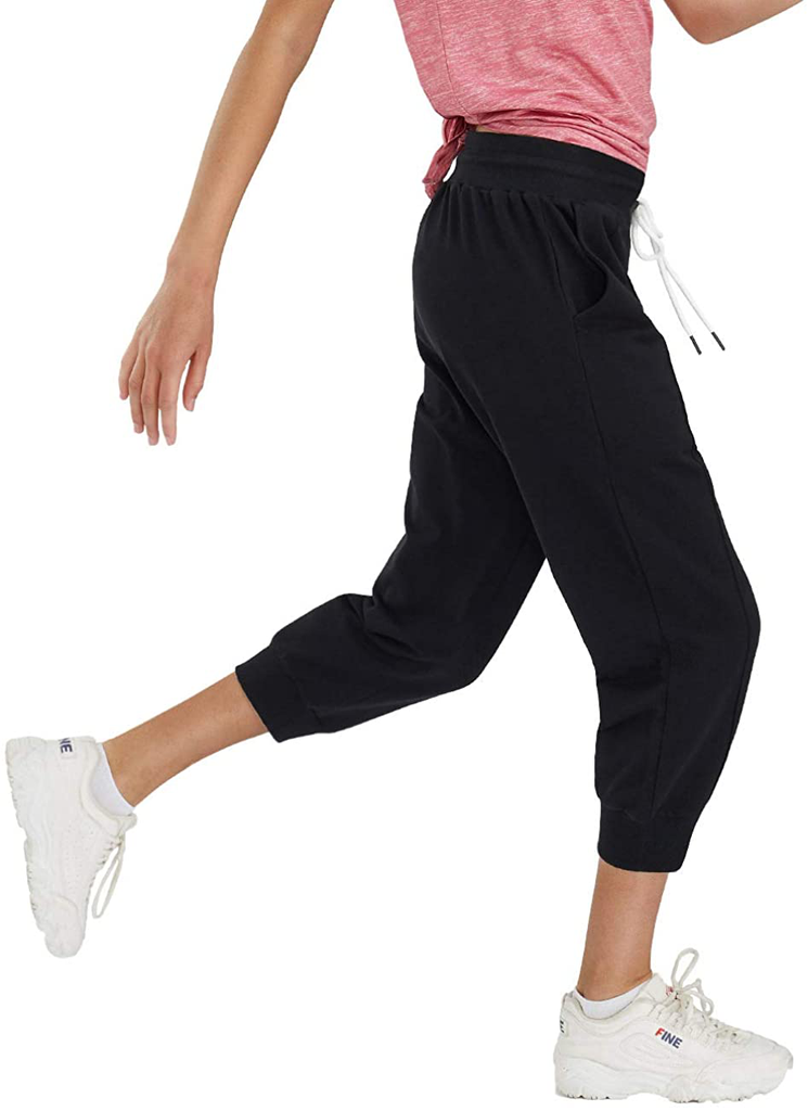 SPECIALMAGIC Women's Sweatpants Capri Pants Cropped Jogger Running Pants Lounge Loose Fit Drawstring Waist with Side Pockets