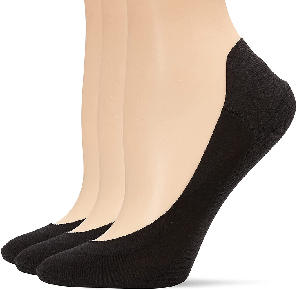 Hue Women's Hidden Cotton Perfect Edge Liner Sock with Gel Tab Sockshosiery