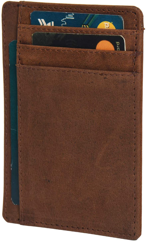 Leather Wallets for Men Minimalist Design Card Holder RFID Blocking Smart Wallet