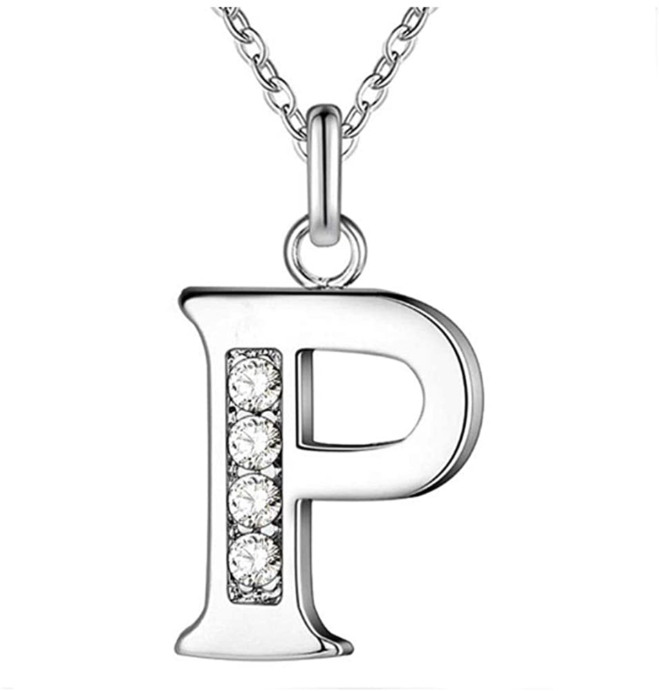 Letter Pendant Necklace Cubic Zirconia Initial Alphabet A-Z 26 Letters Pendant Necklace for Women Girls Teen Girls and Kids …