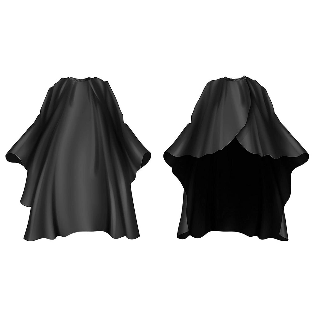 DELKINZ Barber Cape Large Size with Adjustable Snap Closure waterproof Hair Cutting Salon Cape for men, women and kids- Perfect for Hairstylists - Black