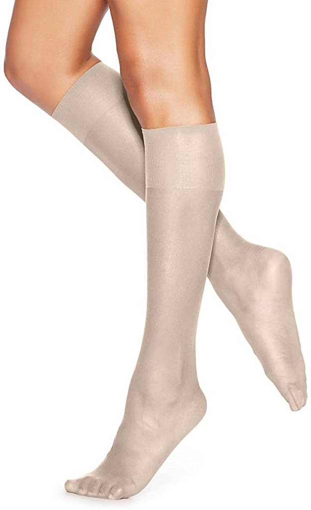 Hanes Silk Reflections Women's 2-Pack Knee High Sandalfoot