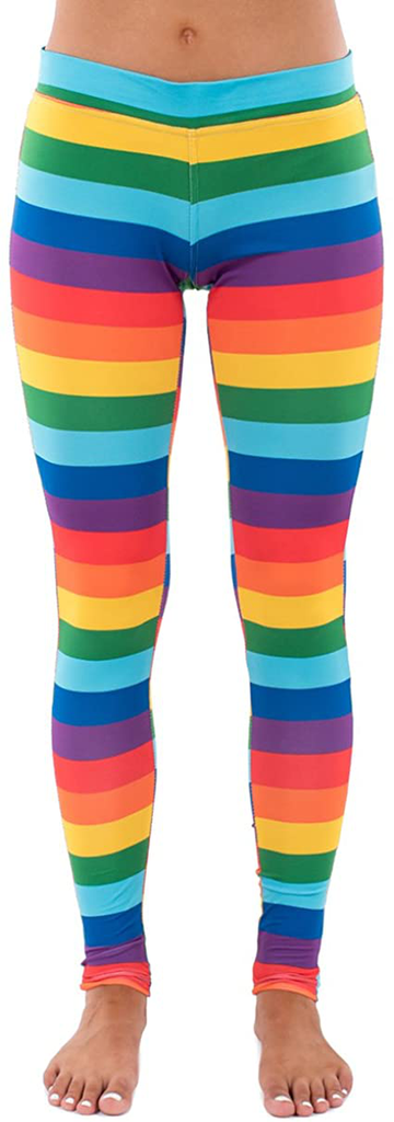 Splatter Neon Leggings - Neon Retro Rainbow Tights for Women