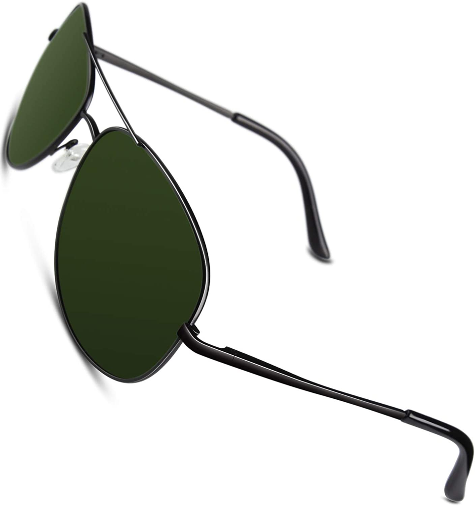 Premium Pilot Aviator Polarized Sunglasses UV400 with Spring Hinges