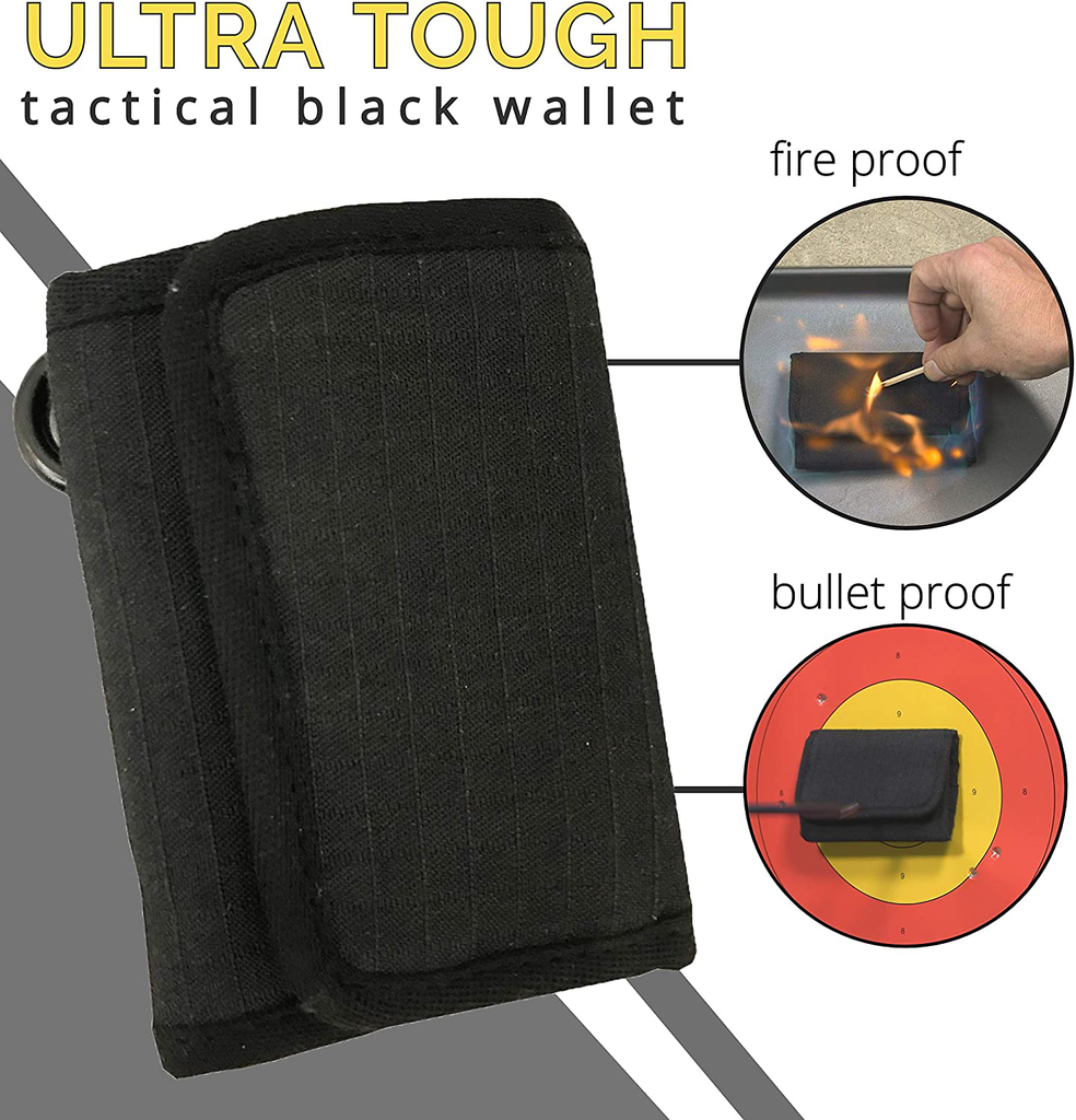 Bell + Howell TAC WALLET Tactical Trifold Slim Wallet for Men, RFID Blocking, Flame Resistant, Multipurpose Security Wallet - Holds up to 5 Credit Cards As Seen On TV!