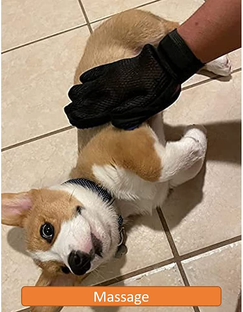 Upgraded Version: New Pair Pet Grooming Glove Deshedding for Dogs and Cats, Hair Remover, for Long and Medium or Short Fur, Machine Washable, 1 Size Fits All, Dog Brush, Cat Brush