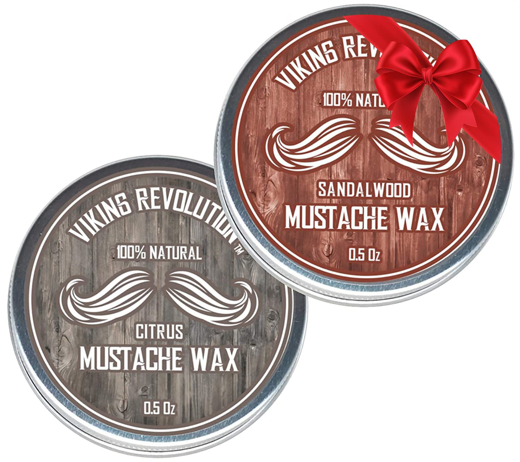 Mustache Wax 2 Pack - Beard & Moustache Wax for Men - Strong Hold Helps Train Tame & Style (Citrus, 2 Pack)