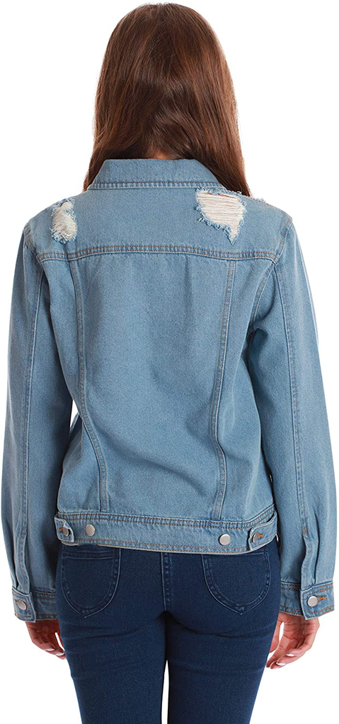 Just Love Denim Jacket for Women Distressed Casual Trucker Jean Jacket