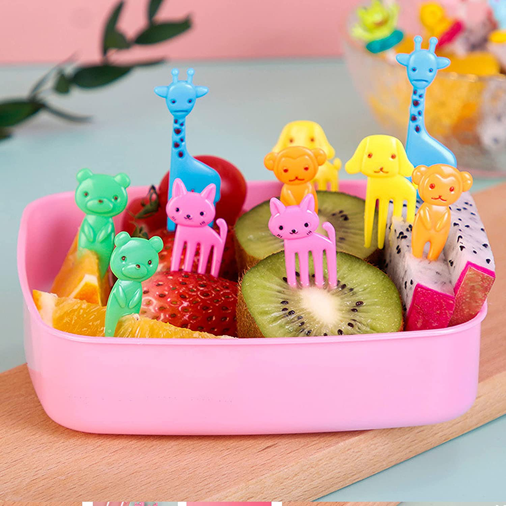 40 Pcs Animal Food Picks for Kids, Cute Cartoon Animal Fruit Food Toothpicks,Reusable Lunch Picks for Kids Bento, Lunch Bento Box Picks for Toddler,kids lunch accessories