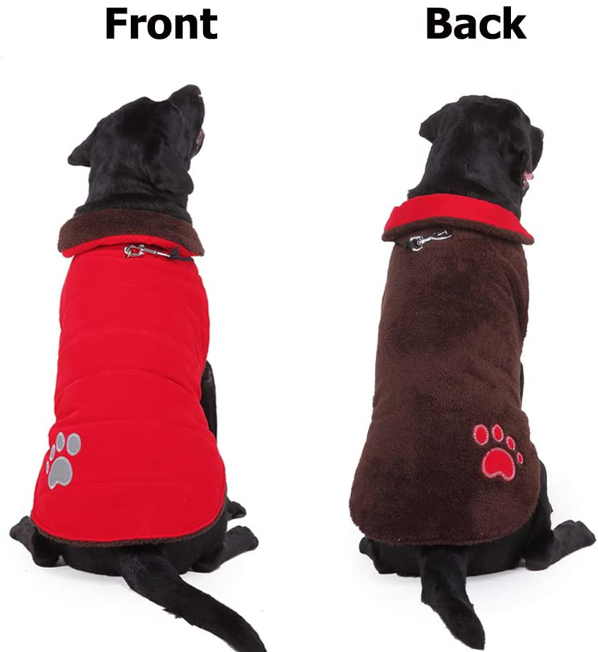 Reversible Windproof Cold Weather Jacket Vest for Small-Large Dogs