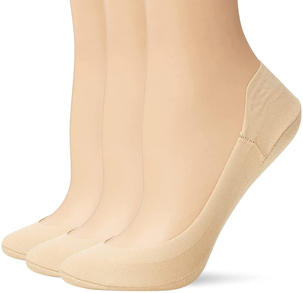 Hue Women's Hidden Cotton Perfect Edge Liner Sock with Gel Tab Sockshosiery