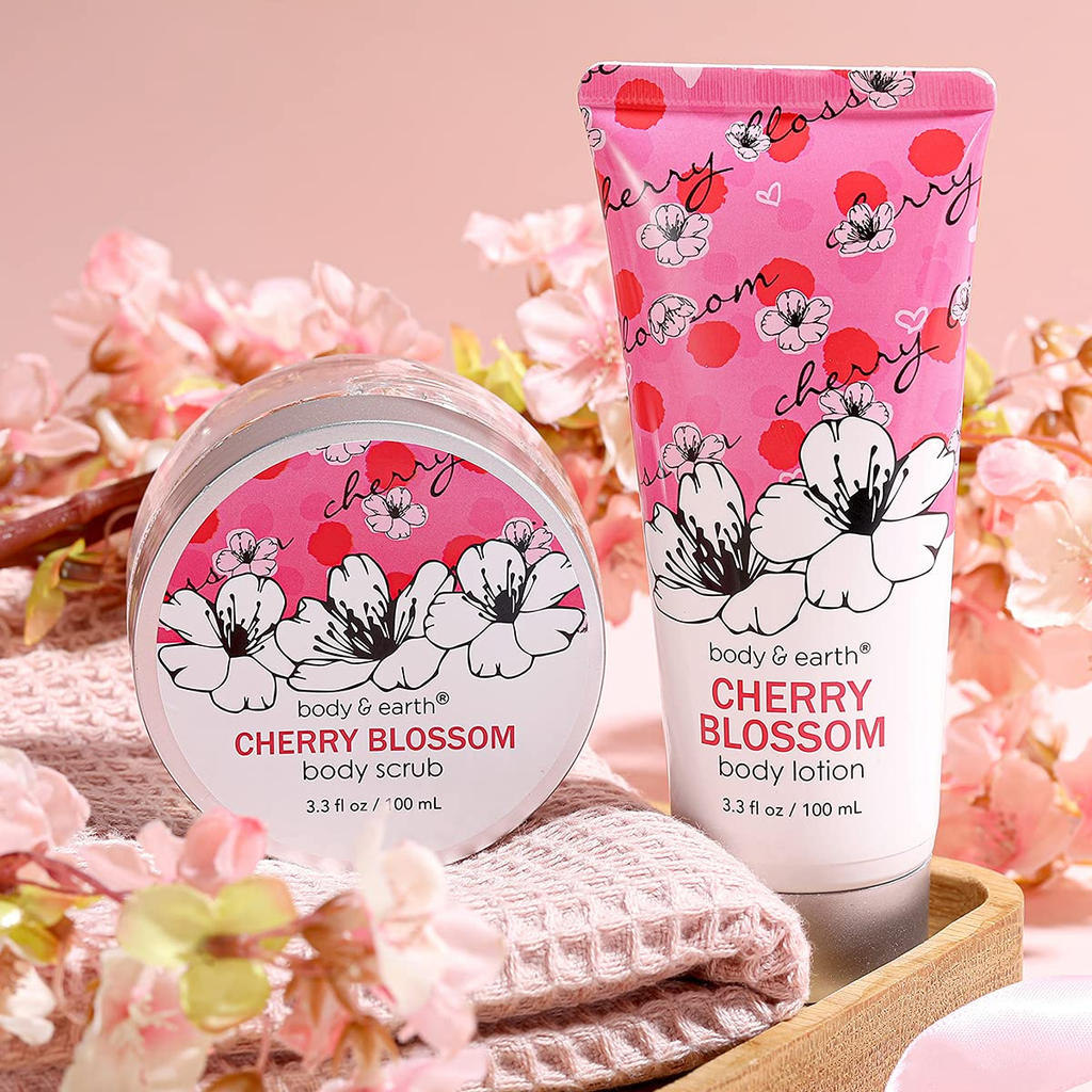 5 Piece Bath and Body Gift Set - Cherry Blossom Scent Spa Set