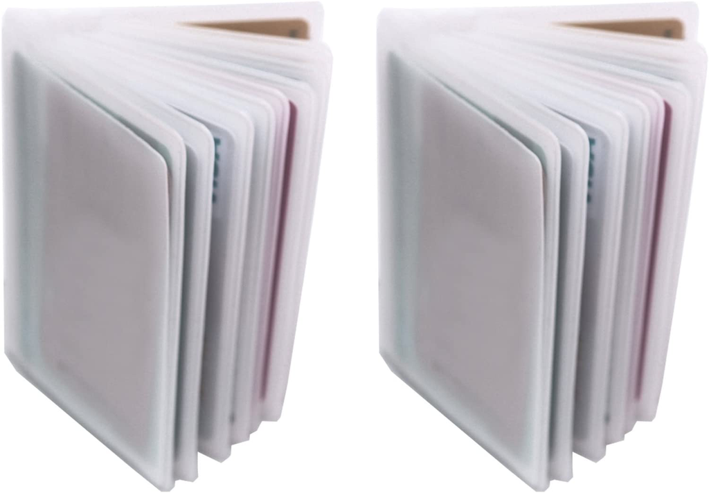 Set of 2 - 10 Page Plastic Card Wallet Insert For Bifold Trifold 20 Slots Holder Replacement (Vertical Type - Set of 2)