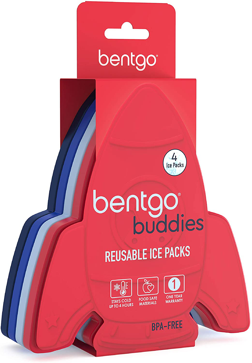 Bentgo Buddies Reusable Ice Packs - Slim Ice Packs for Lunch Boxes, Lunch Bags and Coolers - Multicolored  (Dinosaur)