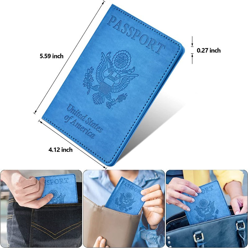 2 Pack Passport Holder and Vaccine Card Holder Combo
