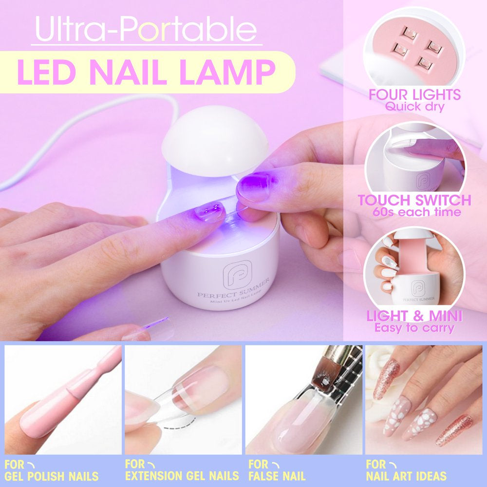 504 Piece Perfect Summer Nail Tips and Glue Gel Kit with UV Nail Light