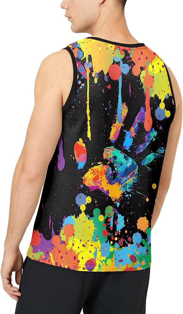  Men's 3D Tank Tops Summer Casual Novelty Sleeveless Shirt Unisex Colorful Graphics Top Tees Shirt