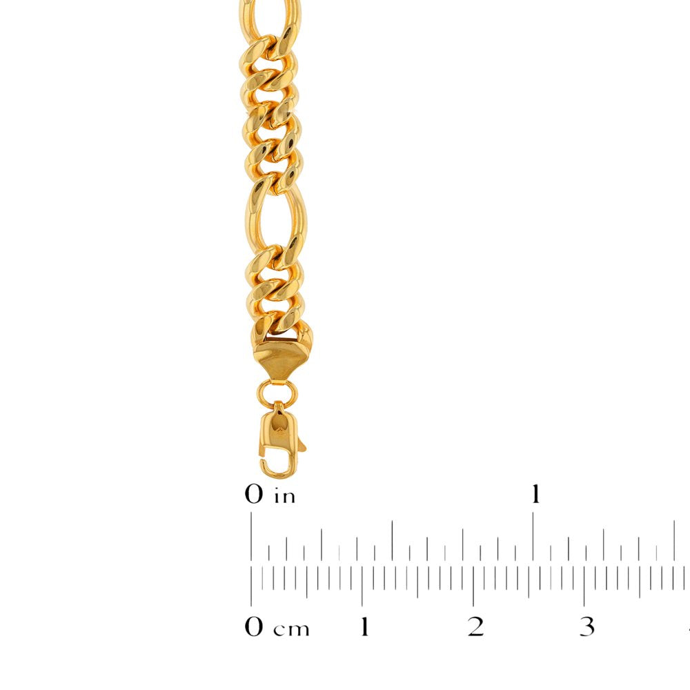 Men's Gold-Tone Stainless Steel Figaro Bracelet 9" - Mens Bracelet