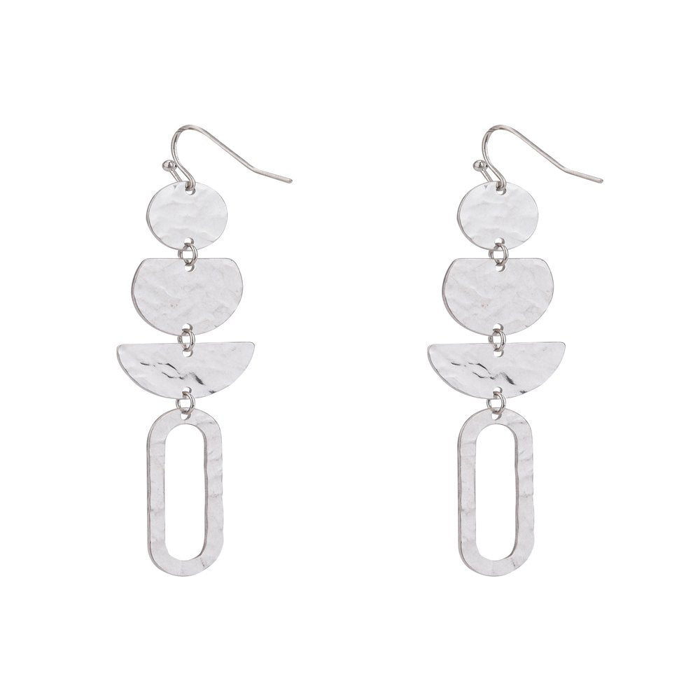  Women's Jewelry, Soft Silver-Tone and Soft Gold-Tone Metal Drop Duo Earring Set