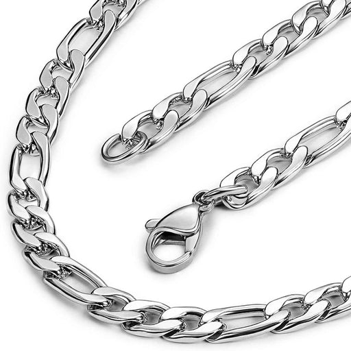 Men's Figaro Chain Stainless Steel Curb Necklace