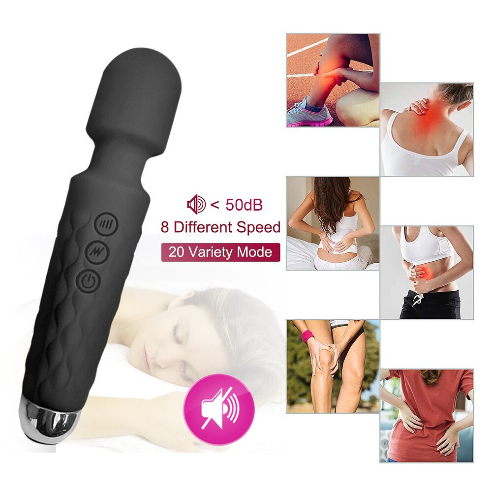 Powerful Quiet Vibration Massager Wand Sex Toys G Spot Vibrator for Women USB Charging Clitoris Stimulator