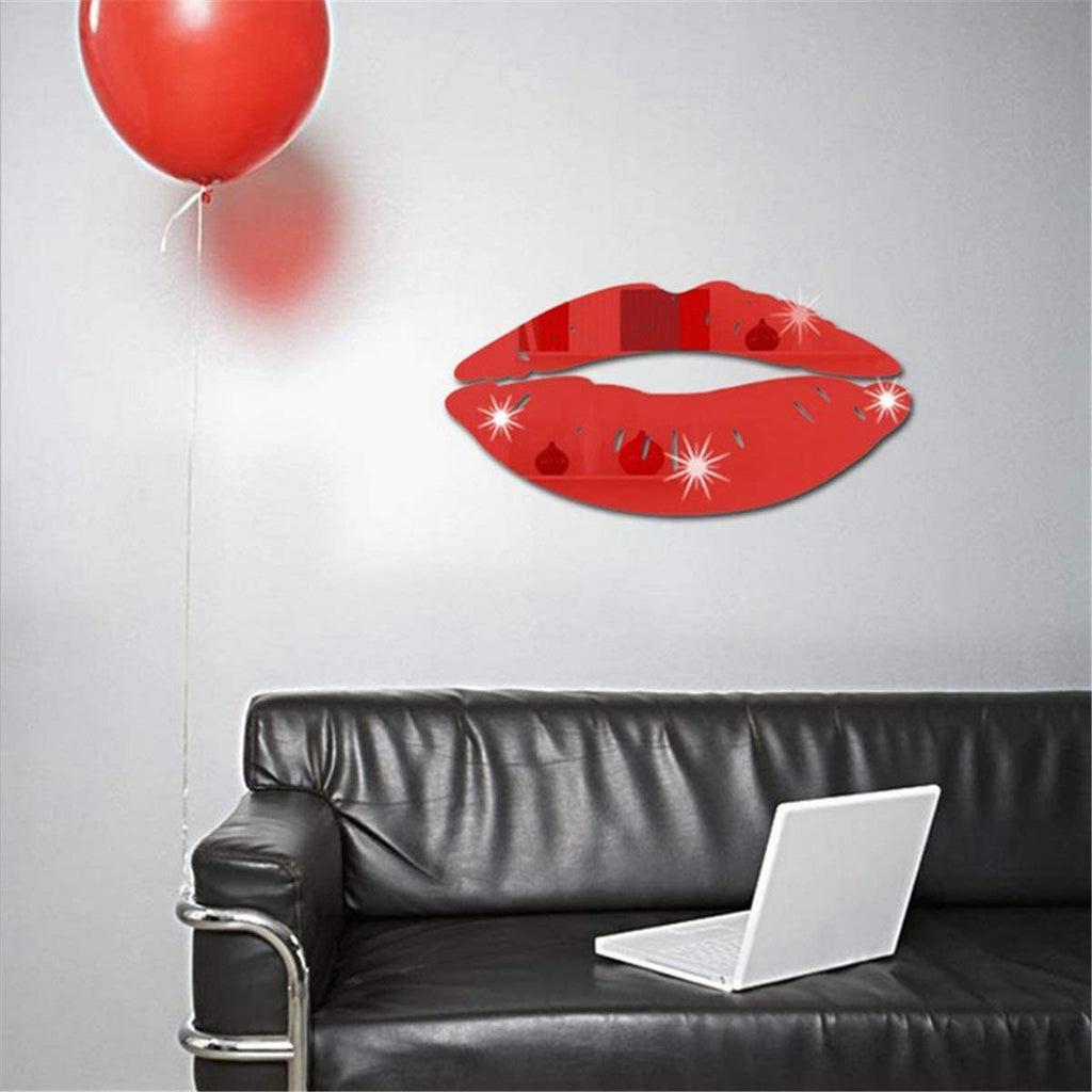 4Pcs DIY Modern 3D Kiss Lip Mirror Wall Sticker