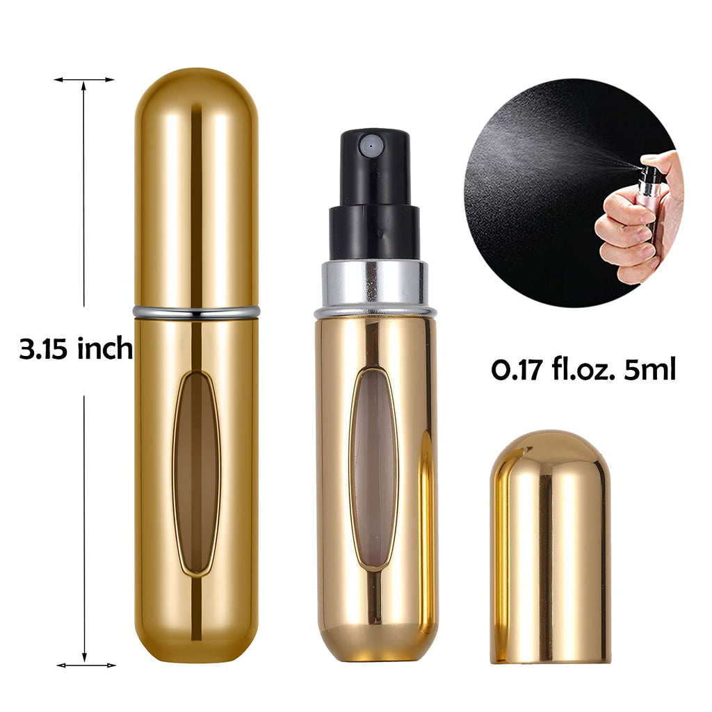 Pack of 5 - Portable Mini Refillable Perfume Atomizer Bottle Atomizer - 5Ml/0.2Oz each