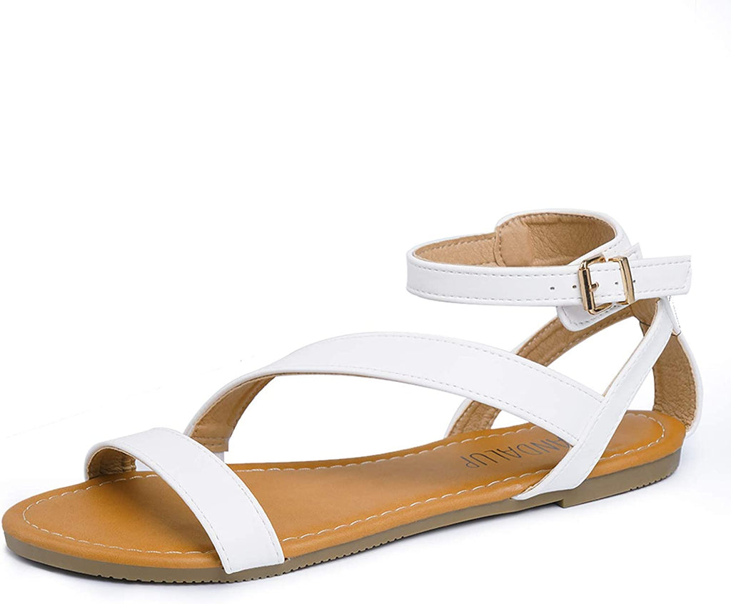 Flat Sandals with Oblique Band for Women