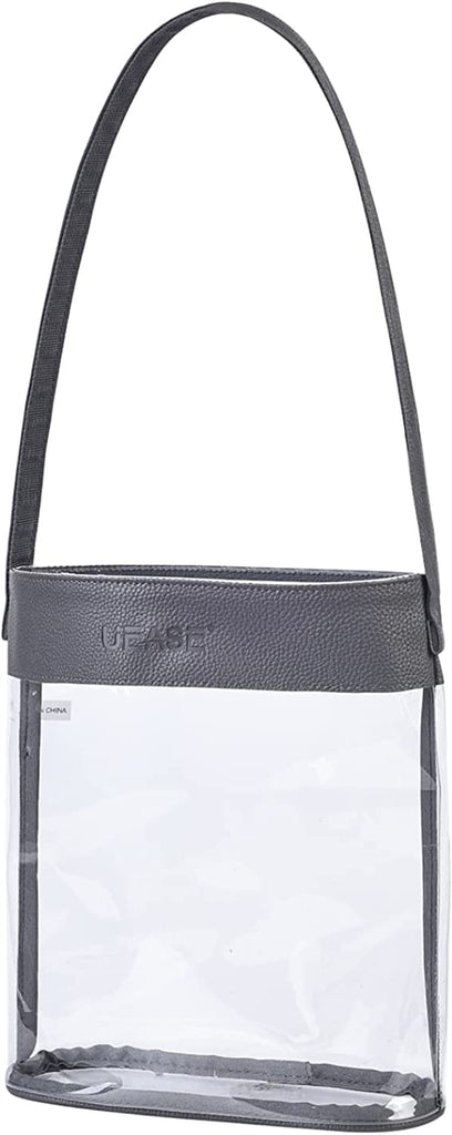 Clear Bucket Bag with Magnetic Buckle Closure