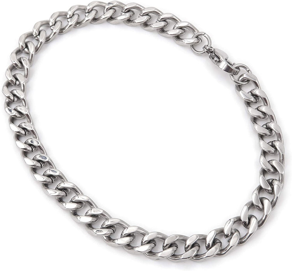 Men's Stainless Steel Simple Curb Cuban Link Chain Bracelet