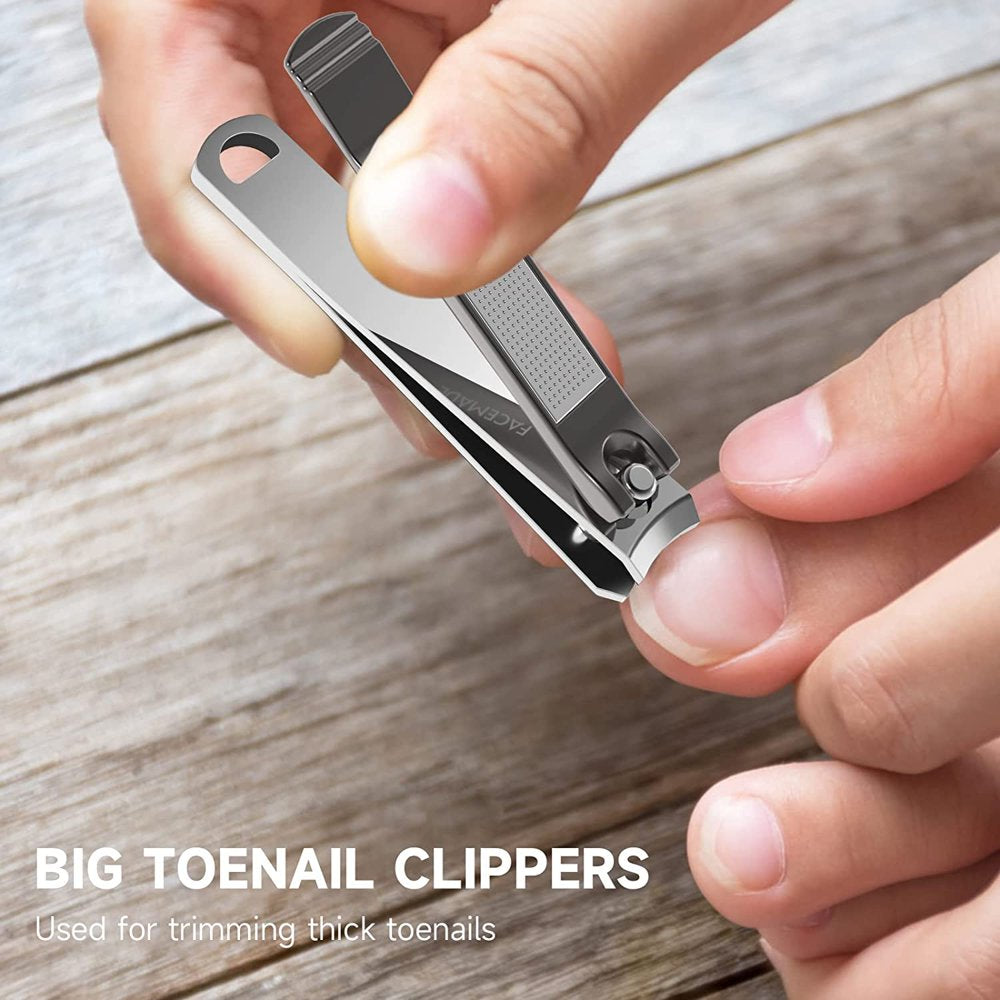 Nail Clipper Set,Stainless Steel Fingernails & Toenails Clippers & Nail File Sharp with Case,Set of 3