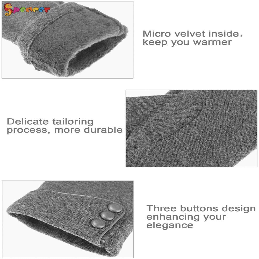 Women's Touchscreen Gloves Winter Warm Thermal Soft Lined Thick Texting Gloves Windproof Driving Gloves for Ladies Black