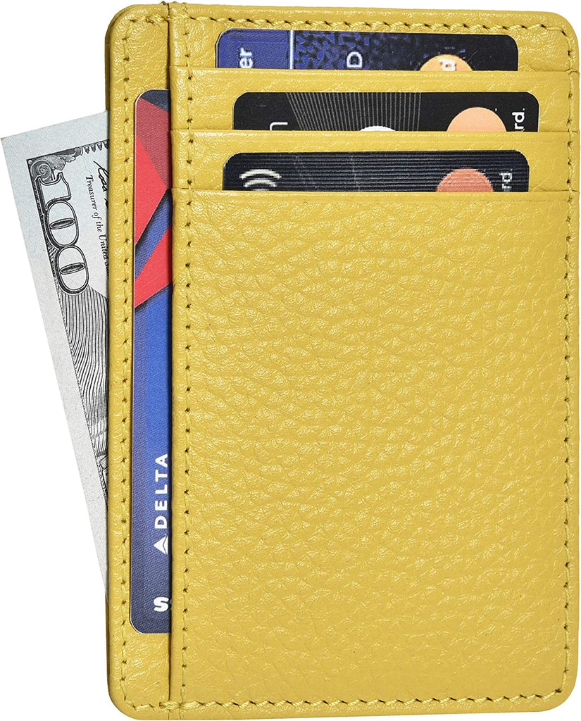 Leather Minimalist Wallet for Men & Women RFID Front Pocket Leather Card Holder Wallets