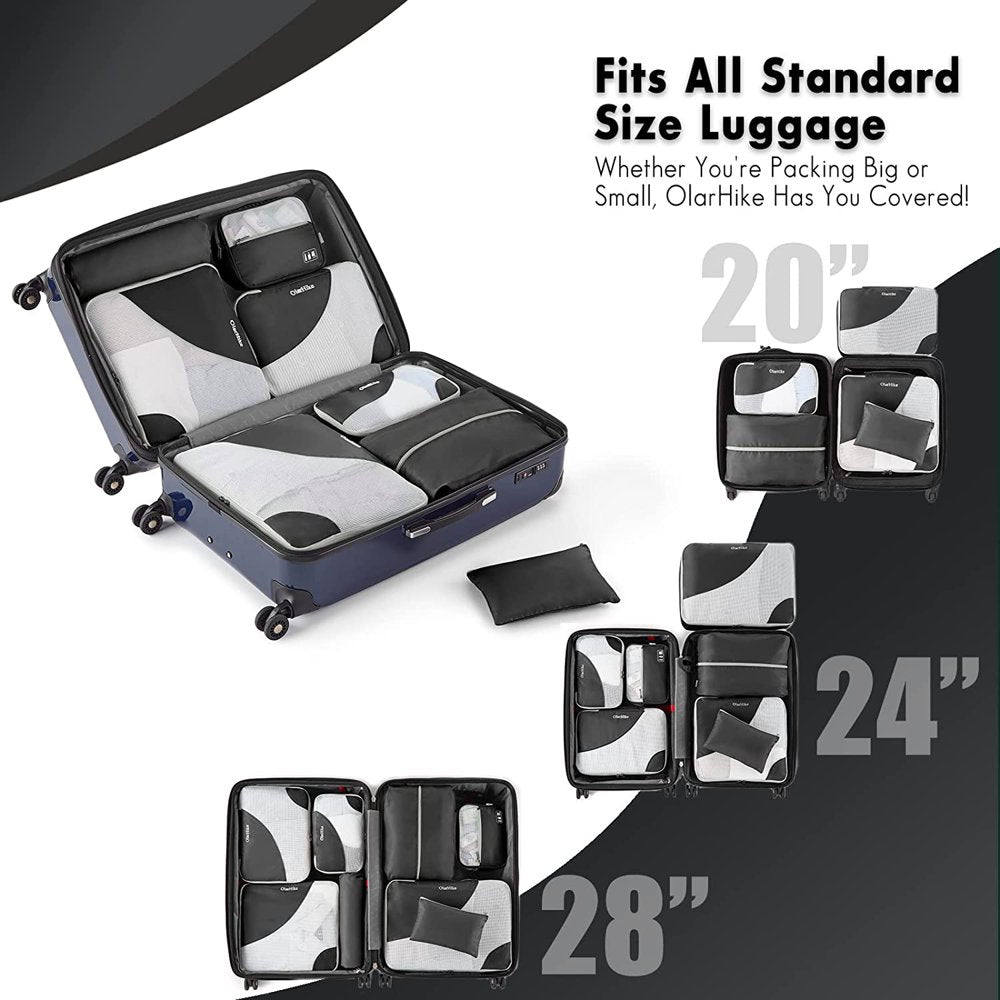 8 Piece Packing Cubes, Travel Luggage Organizers