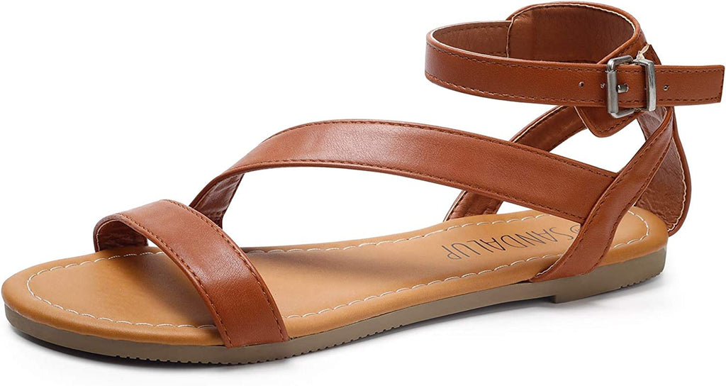 Flat Sandals with Oblique Band for Women