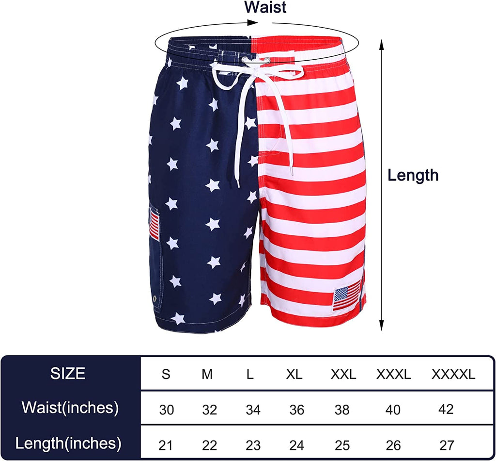 Men's USA American Independence Day Accessories Set American Flag Beach Shorts American Flag Sunglasses and Headband