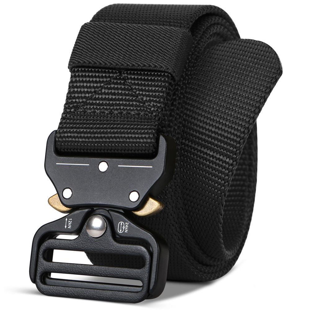 Belts for Men Nylon Belt for Hiking Golf Web Work Belt for Jeans Men'S Black Belt Adjustable Buckle