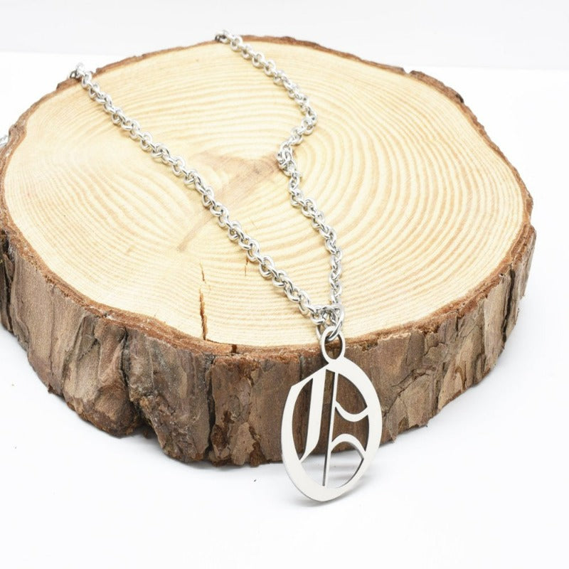 Mens Old English Initial Necklace by