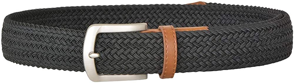 Braided Elastic Belt, No Holes Leather Inlay Multi-Color Options unisex- Stretch Belt Metal Buckle
