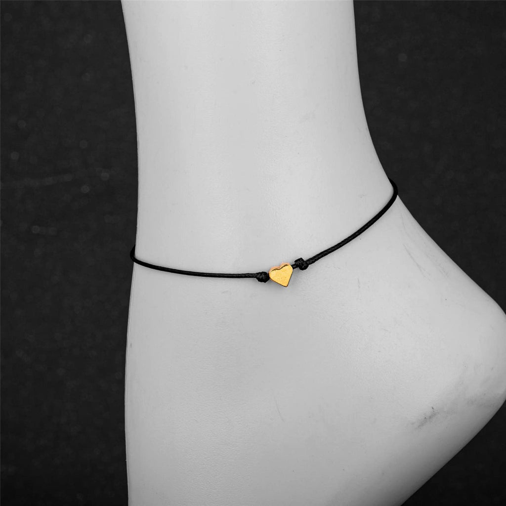Evil Eye Anklet for Women Men Handmade Wax Rope Star Charm Ankle Bracelets for Women Men Minimalist Jewelry Adjustable